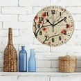 thumbnail image 3 of Yayeee 10" Wall Clock Battery Operated Quartz Round Silent Non-Ticking Home Decor, Red Floral Pattern, 3 of 6
