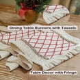 thumbnail image 3 of XmhyTop Dining Table Runner Natural Burlap Tassels Boho Runners 72 inches Long for Wedding Bridal Party Banquets Decorations Rustic Farmhouse Kitchen Décor(Red_Plaid,12 x Inch), 3 of 4