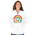 thumbnail image 3 of Vintage Love Always Wins Rainbow Zip Up Hoodie Men's Women's Brisco Brands S, 3 of 6