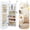 White B with LED Light, variant on LIVIZA Lockable Full-Length Mirror Jewelry Cabinet with LED Lights and 4 Tilting Angles , Standing Jewelry Armoire Organizer