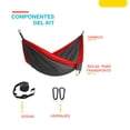 thumbnail image 4 of Hamaca Individual Para Camping Ligera Portatil Nylon Fresca gris 6.49 pulg THE FINIX FX-HIBL, 4 of 5
