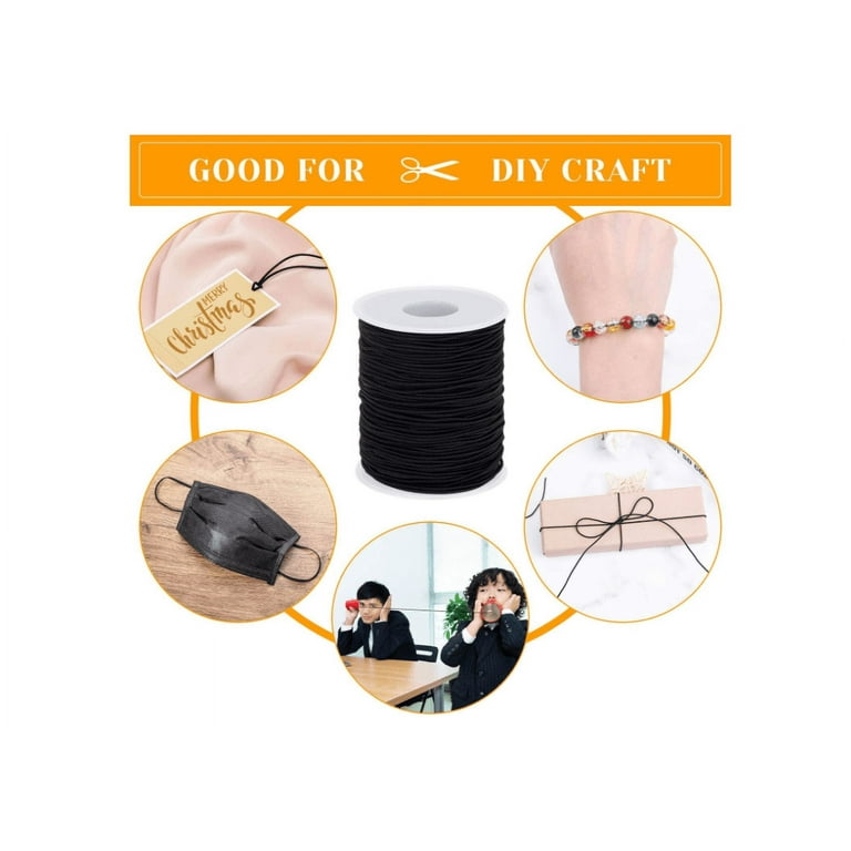 Elastic String for Bracelets, 2 Rolls 1 mm Sturdy Stretchy Elastic