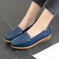 thumbnail image 5 of GERsome Womens Loafers Slip On Dress Shoes Round Toe Comfort Casual Walking Flats Shoes, Dark Blue Size 6.5, 5 of 6