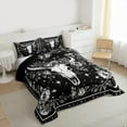 thumbnail image 3 of Homewish Female Men Bull Skull Full Size Comforter Sets 3-Piece,Chic Floral Flowers Bedding Comforter Set,Bohemian Retro Vintage Aesthetic Lightweight Bedding Sets,Breathable Home Decor, 3 of 8