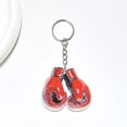thumbnail image 2 of Guantes de boxeo con forma de llavero para hombre, acrílico rojo, 2 of 2