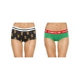 thumbnail image 1 of Secret Santa Womens Hipster Panties 2 Pk Holiday Underwear Briefs, Sleigh, Size: XLarge, 1 of 5