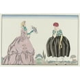 thumbnail image 2 of George Barbier 14x11 Black Ornate Wood Framed Double Matted Museum Art Print Titled: Grandmother and Granddaughter (1920), 2 of 5