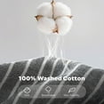 thumbnail image 2 of Cotton Duvet Cover Queen Size Pinstriped Comforter Cover with Button Washed Cotton Breathable Soft Solid Bedding Set Duvet Cover ×in & Pillowcases (NO Comforter), 2 of 8