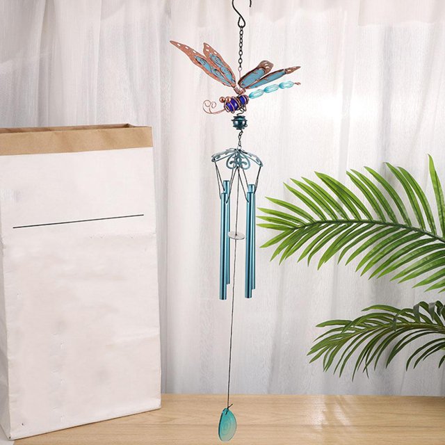 Carillones rico y con carillones de de metal de jardín luminoso y elegante, colgantes de melodía relajante para decoraci Tubo de aluminio azul DYNWAVEMX Carillón de viento