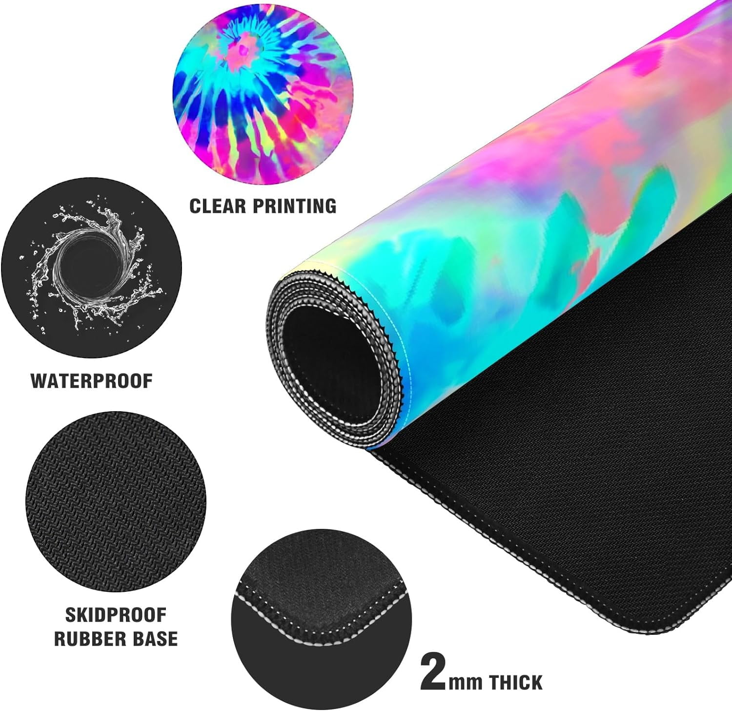 Colorful Rainbow Desk Mat, Desk Accessory, Cute Workspace, Trendy Workspace, Trendy, 35.4x15.7in Large Gaming Mouse Pad, Cute Desk Topper, Pretty Desk Pad