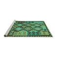 thumbnail image 2 of Ahgly Company Machine Washable Indoor Rectangle Oriental Turquoise Blue Traditional Area Rugs, 2' x 5', 2 of 4
