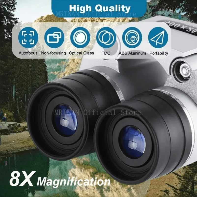 500x25 High Power HD Low Light Level Night Vision Binoculars Portable Travel 5000M Long Range Folding Mini Telescope Optics