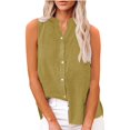 thumbnail image 6 of Cqxid525 Clearance Womens Tank Tops Cotton Linen Shirts for Women Sleeveless Collared Tops Oversized Up Blouses Work Shirts Casual Summer Tshirt 2025 Trendy Summer Clothes, 6 of 9