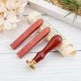 thumbnail image 4 of 5PCS Wax Seal Kit 2 Pieces Brass Wax Seal Stamp Heads with 2 Pieces Wax Sealing Sticks and 1 Piece Universal Wood Handle for Invitations Cards Gift Decoration diy, 4 of 7