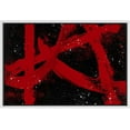 thumbnail image 3 of PixonSign Framed Canvas Print Wall Art Abstract Red Crossed Line Art Graffiti and Street Art Shapes Illustrations Modern Art Alternative Dramatic Ultra for Living Room, Bedroom, Office - 16"x24" White, 3 of 5