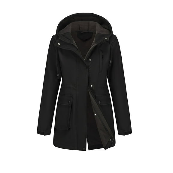 Niaviben Outdoor Jacket Hiking Jacket Women Windproof Jacket Women Rain Jacket Shirts for Women Dressy Casual Winter Jackets for Women Black M