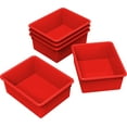 thumbnail image 1 of Storex Plateau de Rangement Profond, Format Lettre, 10 x 13 x 5 Pouces, Rouge, Lot de 5, 1 of 1