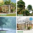 thumbnail image 4 of Polycarbonate Greenhouse with Sliding Door – Outdoor Walk-In Garden Greenhouse with Adjustable Roof Vent & Aluminum Frame for Backyard/Patio(6'x8'/6'x10'Available), 4 of 7