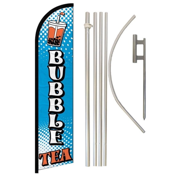 Bubble Tea Windless Banner Flag & Pole Kit