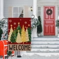 thumbnail image 5 of Merry Christmas House Flag, Christmas Trees Flag 28x40 Double Sided Red Outdoor Decorations, Winter Trees Holiday Decor Welcome Burlap House Flag Rustic Outdoor Farmhouse Xmas for Porch, 5 of 6