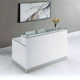 thumbnail image 2 of Esquire Glass Top Reception Desk 63"W x 32"D White Laminate/Silver Laminate Desktop Kickplate and Accents/Glass Top, 2 of 2