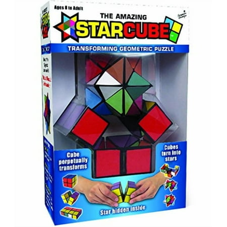 California Creations The Amazing Star Cube: 2 Piece Transforming Geometric Puzzle - Solve The Cube To Find The Hidden Star