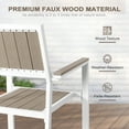 thumbnail image 6 of Nuu Garden Outdoor Stackable Chairs Lawn Chairs Set of 2 Faux Wood Patio Chairs Weather-Resistant Outdoor Dining Chairs for Outside Porch Backyard Deck Balcony, Light Brown, 6 of 10