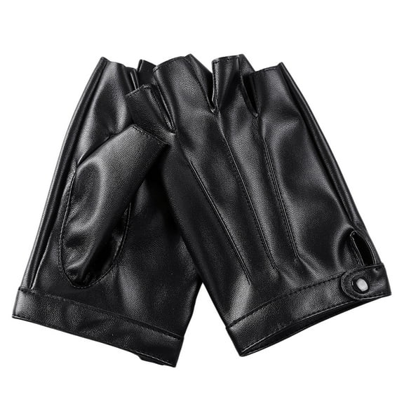 UDIYO Outdoor Half Finger Faux Leather Soft Breathable Driving Cycling Men Gloves