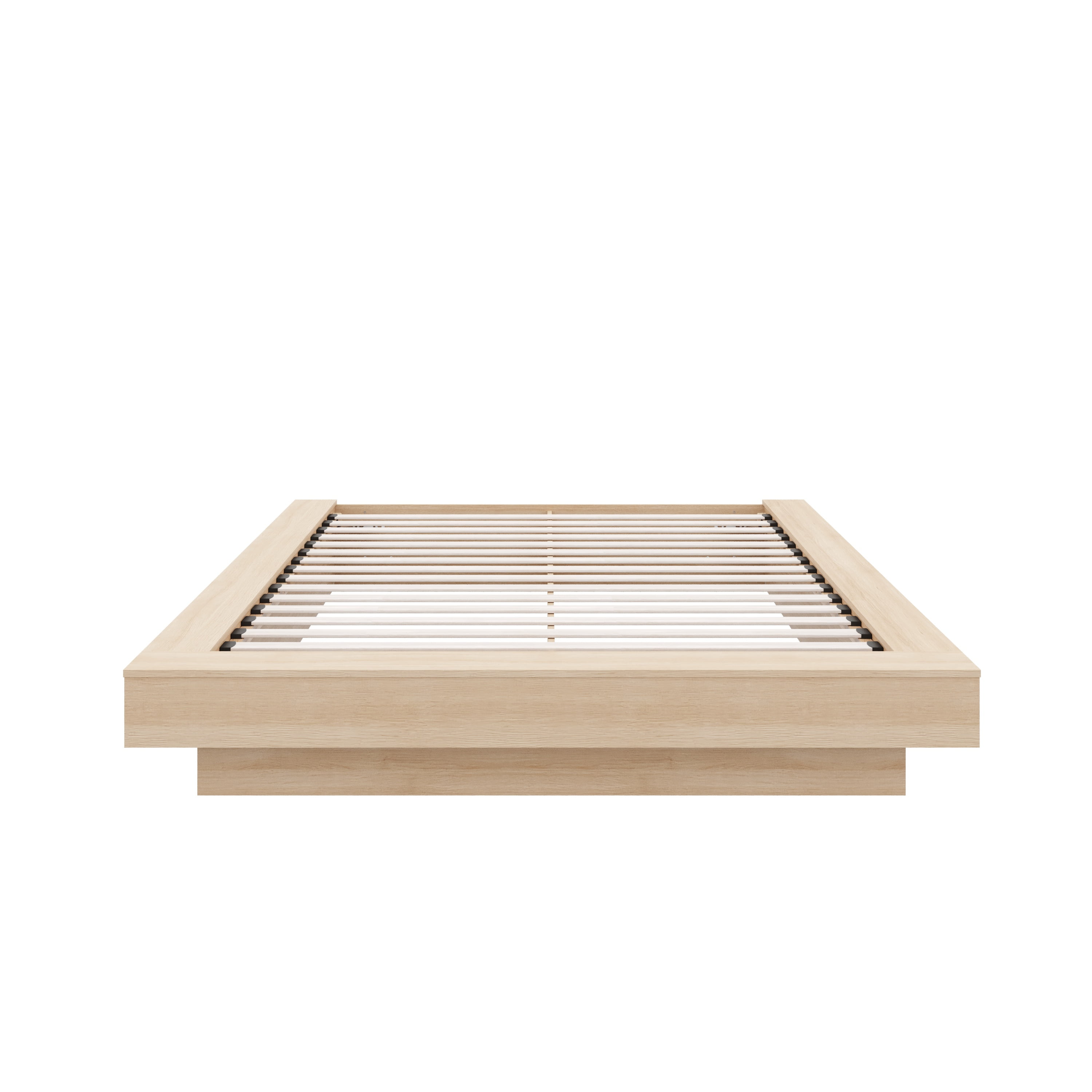Nexera Marconi King Size Platform Wood Bed Frame, Natural Blonde Oak