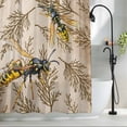 thumbnail image 2 of Vintage Bee Long Shower Curtain Set, Waterproof Shower Curtains for Bathroom, Vintage Brown Tree Branch Washable Fabric Cloth Bath Curtain for Bathtub Decoration with Hooks 72x84 Inches, 2 of 9