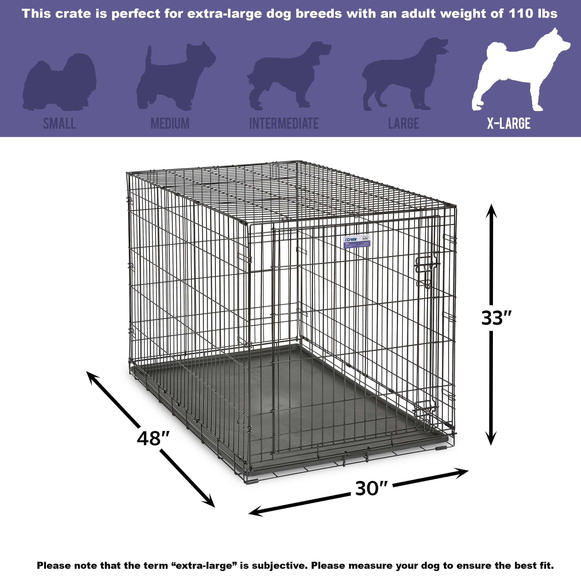 MidWest iCrate 48" Dog Crate, Single Door photo 8