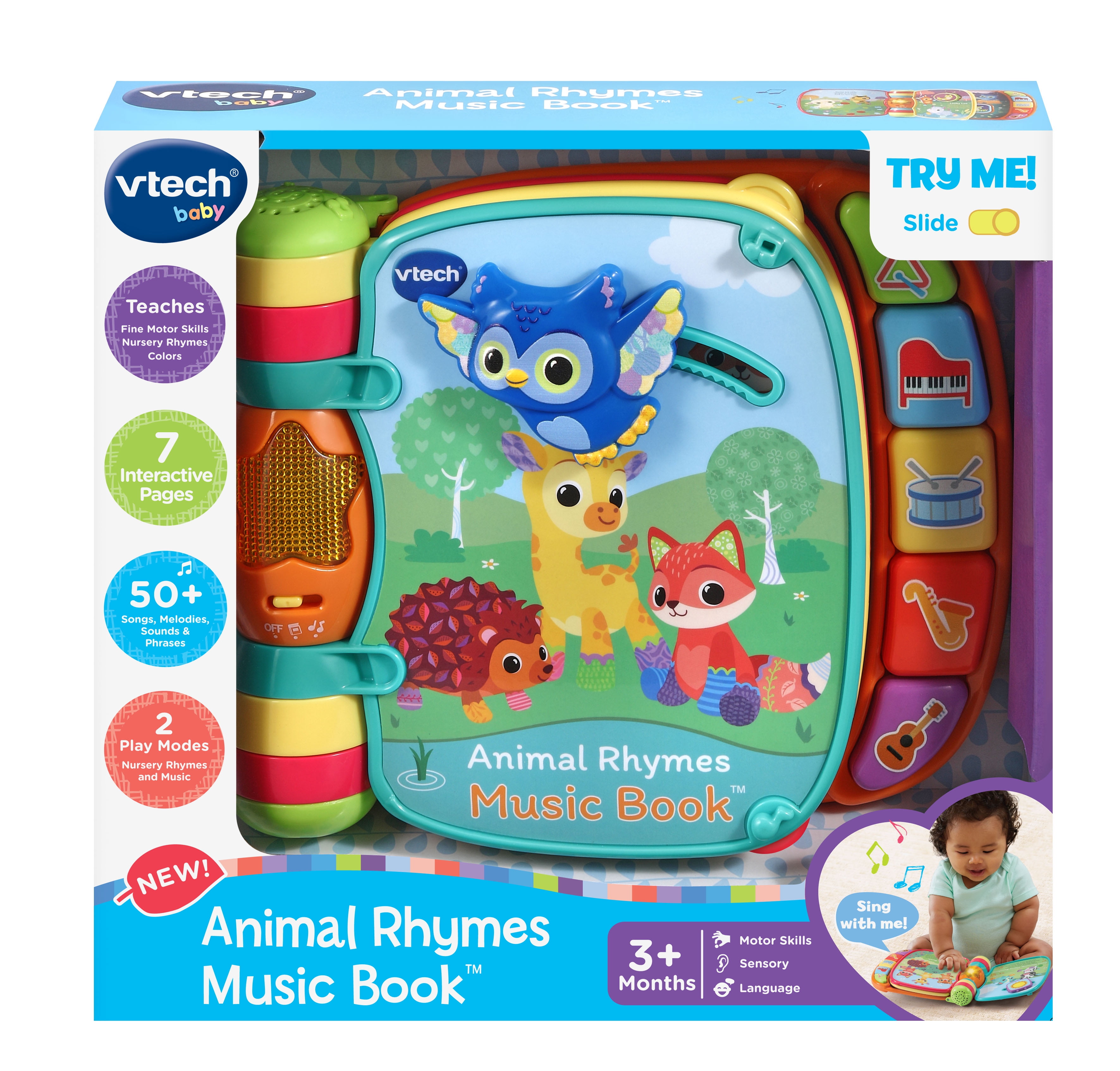 VTech Animal Rhymes Music Book With Interactive Pages for Babies, Walmart  Exclusive 