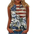 thumbnail image 2 of Moxiu 4th of July Tank Women American Flag Patriotic Shirt USA Flag Stars Stripes Print Sleeveless T-Shirt Tee Tops 2025 Multicolor,XXXXL, 2 of 4