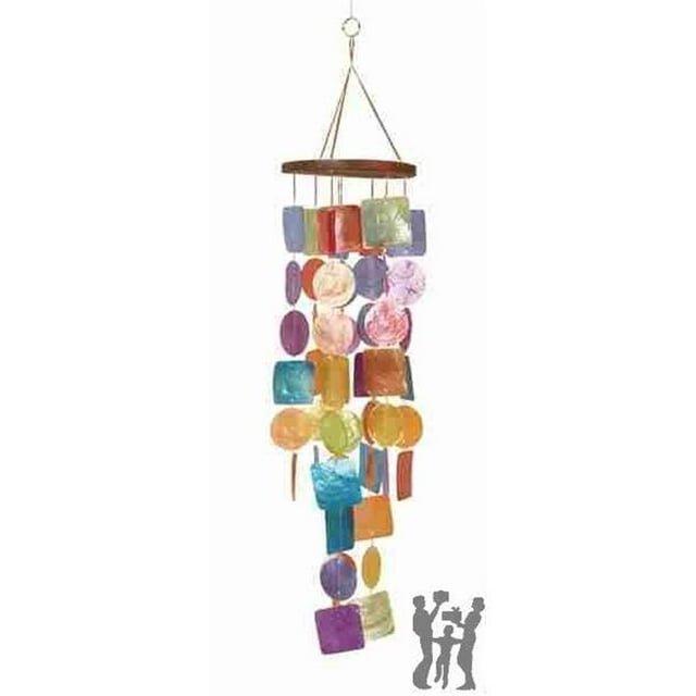 40302 Wood Capiz Wind Chime Delivers Coastal Decor Feel