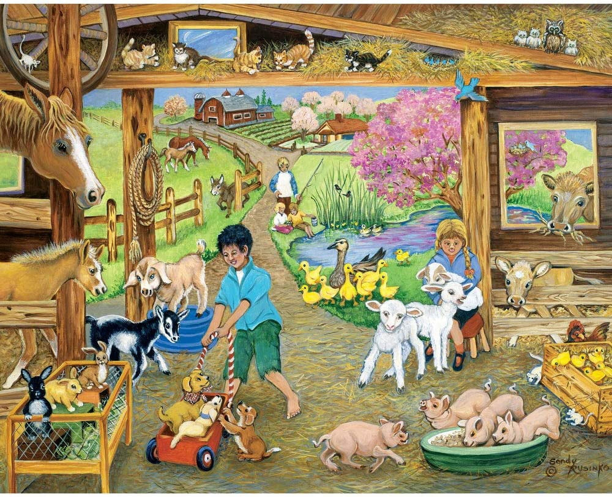 Bits and Pieces Jigsaw Puzzles on the Farm 4-in-1 Multi-Pack 300 Piece 16" x 20"
