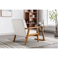 thumbnail image 5 of Mid-Century Modern Leisure Chair - Accent Chair with Solid Wood Armrest and Feet for Living Room, Bedroom, 5 of 15