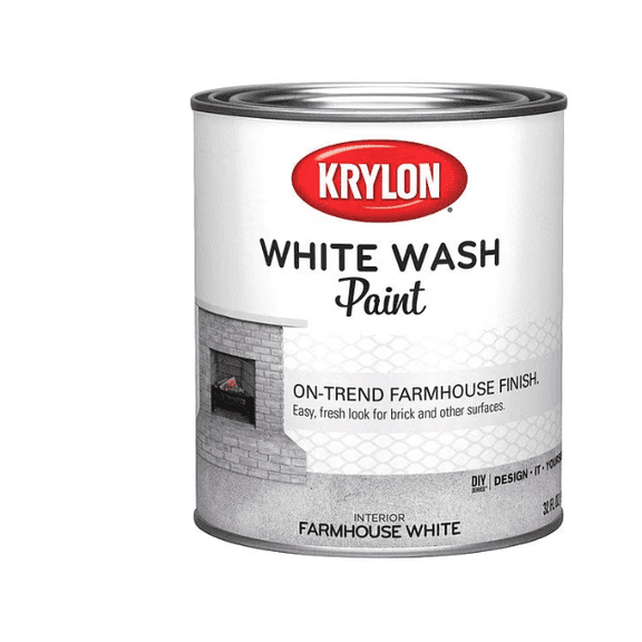 Krylon White Wash Paint Farmhouse White Flat 1 Qt Interior Acrylic Wood Concrete Masonry