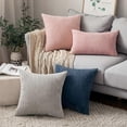 thumbnail image 5 of Pack of 2 Corduroy Pillow Covers Soft Soild Striped Throw Pillow Covers Set Decorative Cushion Cases Pillowcases 40 x 40 cm Pink, 5 of 5