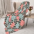 thumbnail image 3 of Sikiie Colorful Checkered Cozy Flannel Fleece Throw Blanket: Lightweight & Thick for All Seasons - Perfect for Women, Men, & Kids"60"x50", 3 of 6