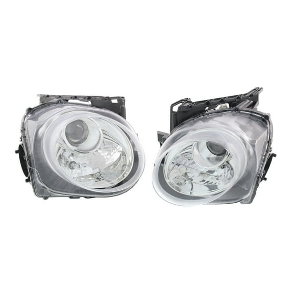 For Nissan Juke 2015 2016 2017 Headlight Driver and Passenger Side | Pair | Clear Lens | Chrome Housing | Replacement For NI2502236, NI2503236 | 26060-3YM2A, 114-60405L