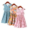 thumbnail image 4 of Girls Cotton Dress for Kids Toddler Sleeveless Casual Sundress Teen Summer Flower Printed Jumper Princess Dress for 3-12Y, 4 of 8