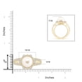 thumbnail image 4 of Angara Freshwater Cultured Pearl and Diamond Ring with Floral Halo in 14K Yellow Gold for Women | June Birthstone Jewelry for Her, 4 of 5