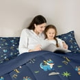 thumbnail image 4 of Homewish Animal Dinosaur Twin Bedding Sets 7-Piece for Teens Boys Girls,Kawaii Woodland Dino Bedding Comforter Set Microfiber,Cartoon Jungle Wildlife Breathable Sheet Sets,Lightweight Room Decor, 4 of 8