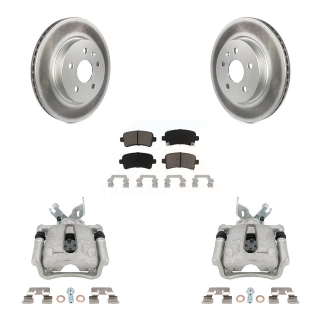 Transit Auto Rear Disc Brake Caliper Coated Rotors and Ceramic Pads Kit for Car Buick Regal LaCrosse with Vented Rotor 2.4L KCG-100107C