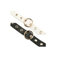 thumbnail image 3 of INSPIRE CHIC Women's Studded Grommet Circle Metal Buckle Leather Belt Black+White Up to 35 inches, 3 of 6