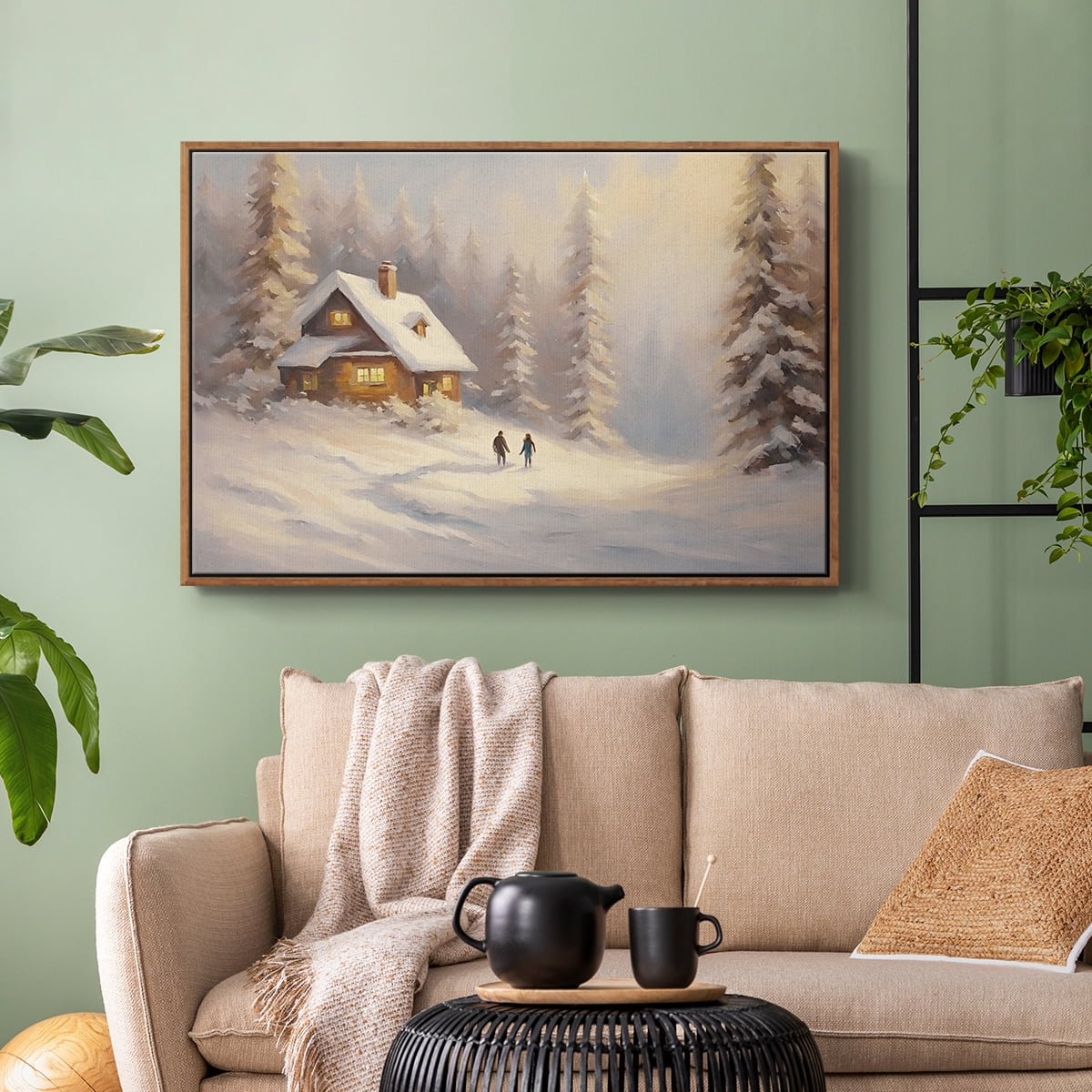 Vintage Landscape-CLXXII By Wexford Home Framed in Walnut Wood Gallery Wrapped Canvas 27 in. x 41 in.