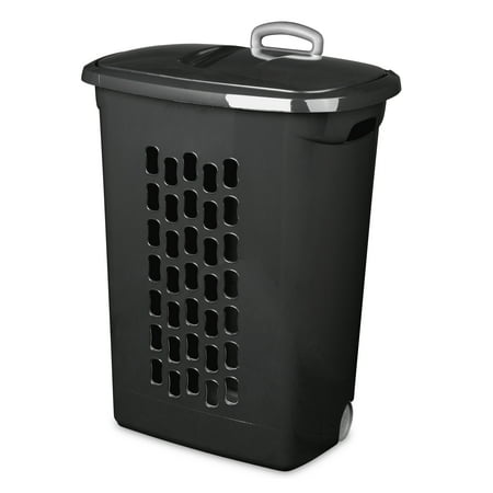 sterilite laundry wheeled hamper basket plastic wheels each walmart hampers handle