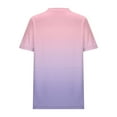 thumbnail image 4 of Casual Tshirts Women Trendy Summer Gradient Color Block Short Sleeve Tee Shirts Pleated Crewneck Cute Tunic Tops (XL, Pink), 4 of 5
