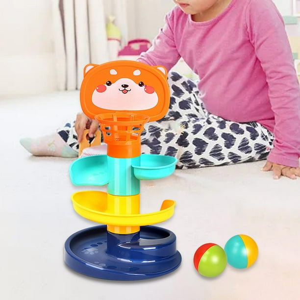 Rampa para correr con bolas para bebés, juguete giratorio que cae y rueda, juguetes educativos, bola giratoria divertida para niños, juguetes, regalos 3 capas