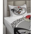 thumbnail image 2 of Ambesonne Medieval Fitted & Top Sheet Set with Sham, Knight Heroic Armour, Multicolor, 2 of 4